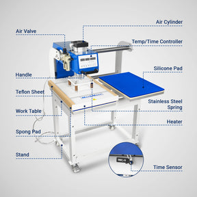 16x24 Inch Commercial Pneumatic Dual Platen Heat Press - Auto Lift Digital Sublimation Transfer Machine with AIRTAC Pneumatic Parts & Adjustable Pressure (110V 2.2HP)