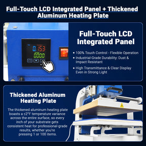 16x24 Inch Commercial Pneumatic Dual Platen Heat Press - Auto Lift Digital Sublimation Transfer Machine with Full Touch LCD Screen & AIRTAC Pneumatic Parts (110V 2.2HP)