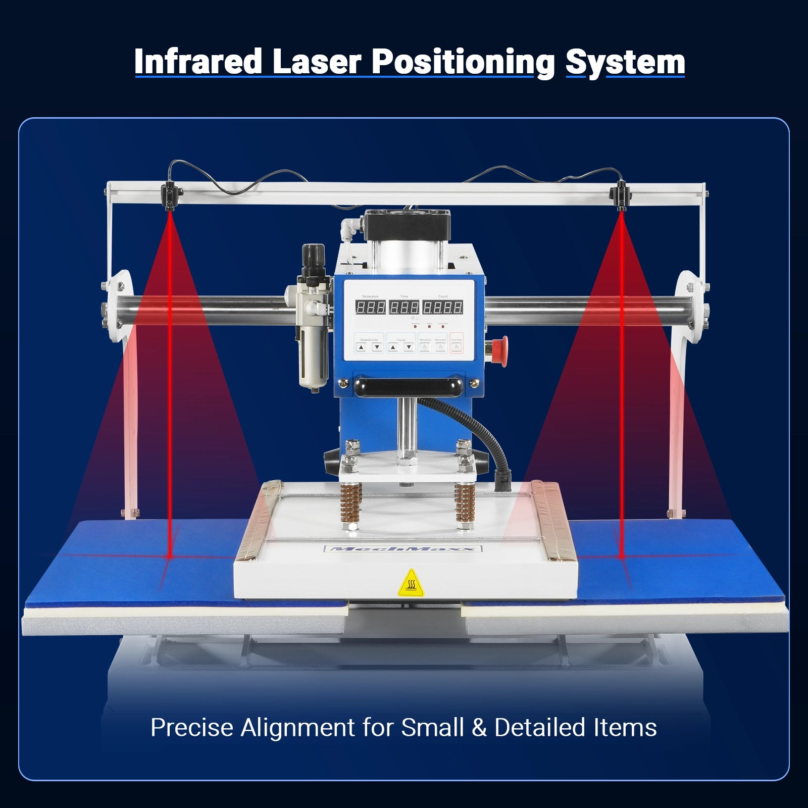 16x24 Inch Commercial Pneumatic Dual Platen Heat Press - Infrared Positioning Auto Lift Sublimation Transfer Machine Digital LCD Control (110V 2.2HP)