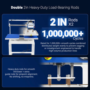 16x24 Inch Commercial Pneumatic Dual Platen Heat Press - Infrared Positioning Auto Lift Sublimation Transfer Machine Digital LCD Control (110V 2.2HP)