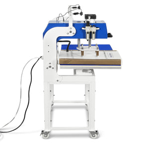 16x24 Inch Commercial Pneumatic Dual Platen Heat Press - Infrared Positioning Auto Lift Sublimation Transfer Machine with AIRTAC Pneumatic Components & Digital LCD Control (110V 2.2HP)