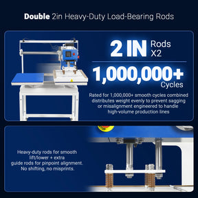16x24 Inch Commercial Pneumatic Dual Platen Heat Press - Infrared Positioning Auto Lift Sublimation Transfer Machine with Full Touch LCD Screen  (110V 2.2HP)