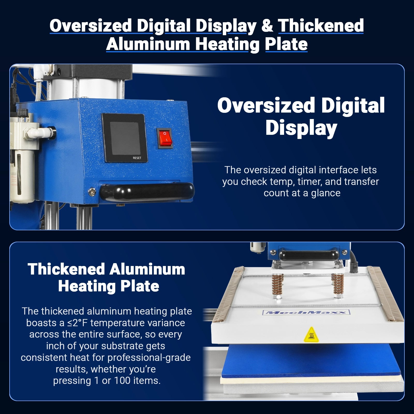 16x24 Inch Commercial Pneumatic Dual Platen Heat Press - Infrared Positioning Auto Lift Sublimation Transfer Machine with Full Touch LCD Screen  (110V 2.2HP)