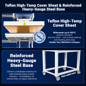 16x24 Inch Commercial Pneumatic Dual Platen Heat Press - Infrared Positioning Auto Lift Sublimation Transfer Machine with Full Touch LCD Screen  (110V 2.2HP)