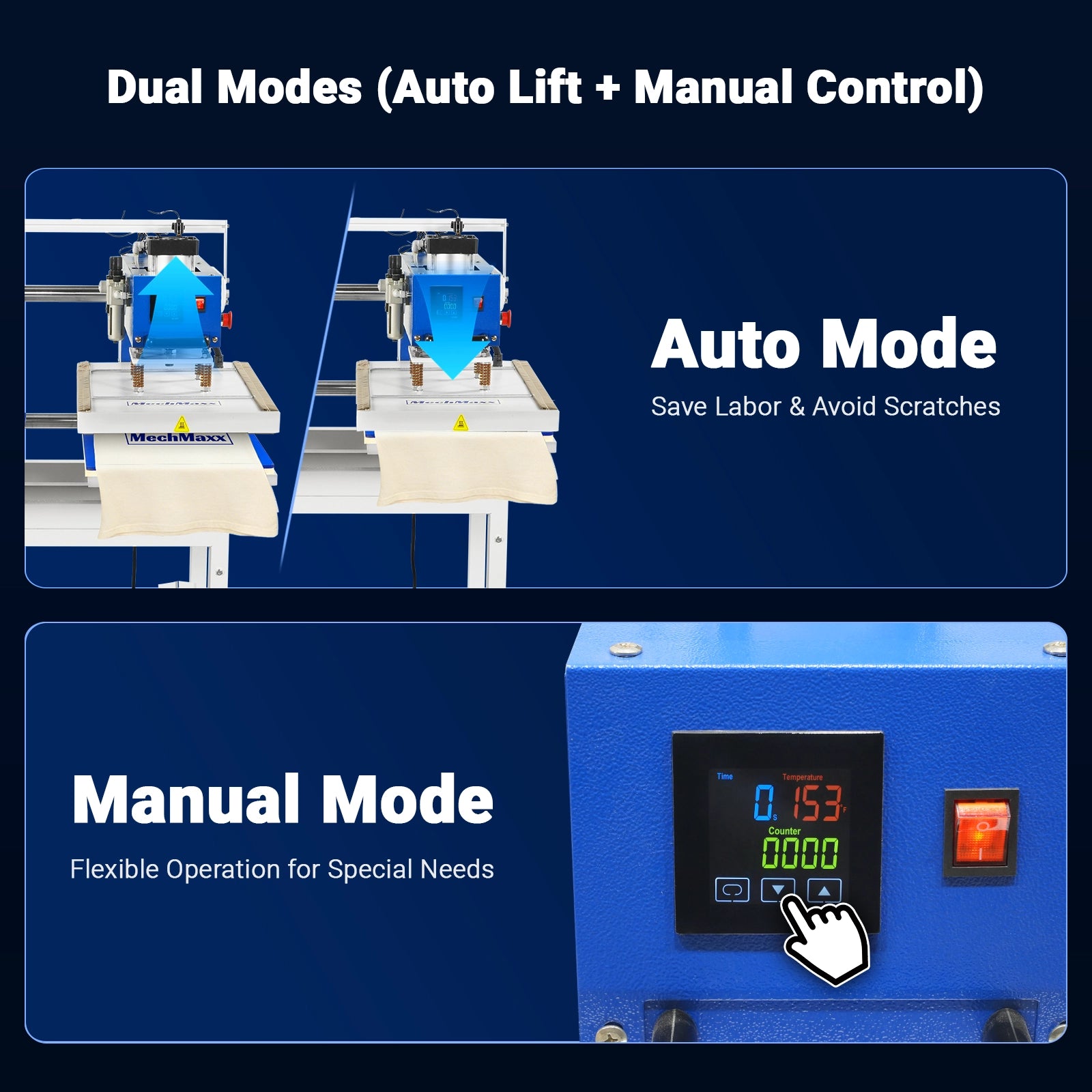 16x24 Inch Commercial Pneumatic Dual Platen Heat Press - Infrared Positioning Auto Lift Sublimation Transfer Machine with Full Touch LCD Screen  (110V 2.2HP)