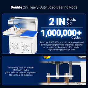16x24 Inch Commercial Pneumatic Dual Platen Heat Press - Auto Lift Sublimation Transfer Machine with Storage Base Cabinet (110V 1650W)