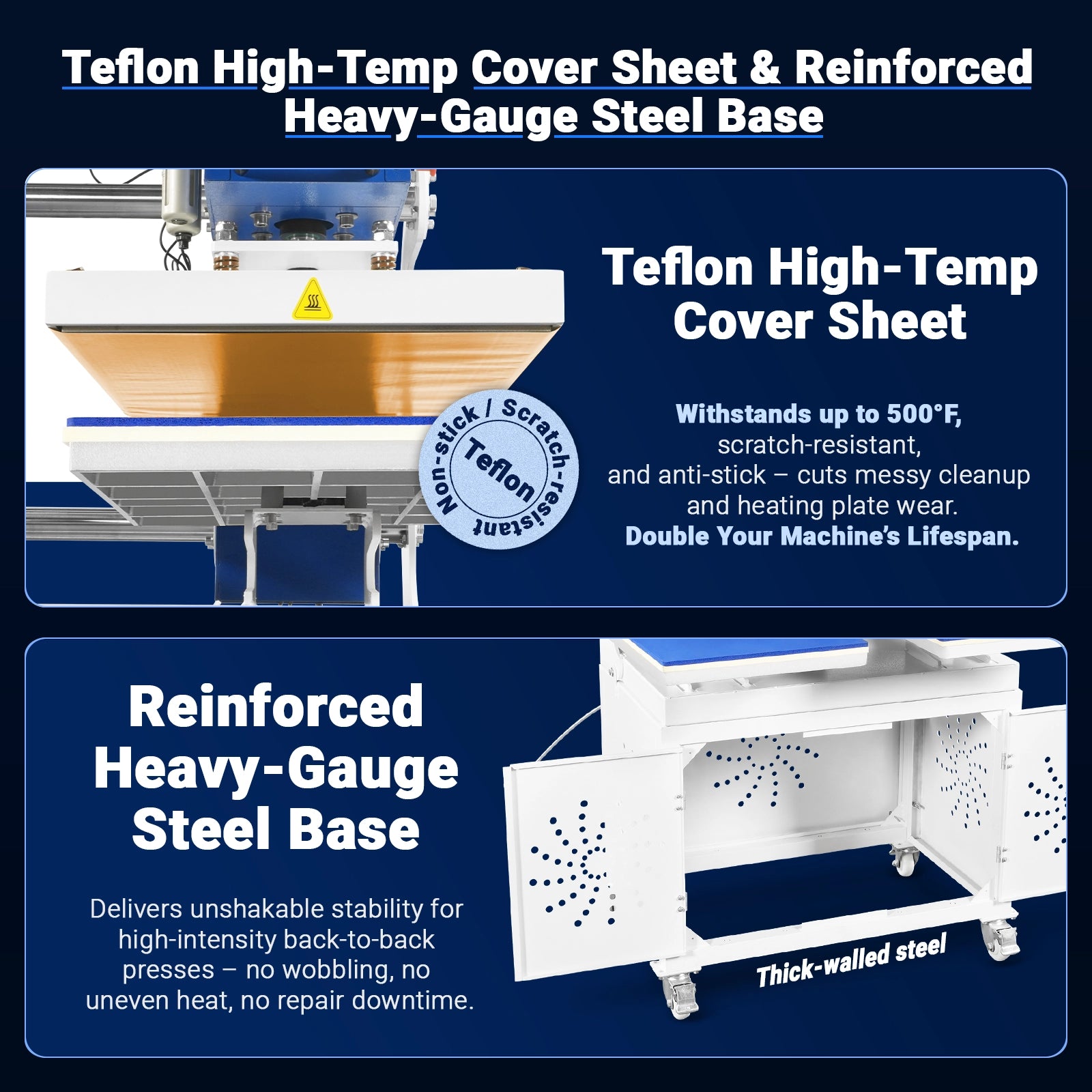 16x24 Inch Commercial Pneumatic Dual Platen Heat Press - Auto Lift Sublimation Transfer Machine with Storage Base Cabinet (110V 1650W)