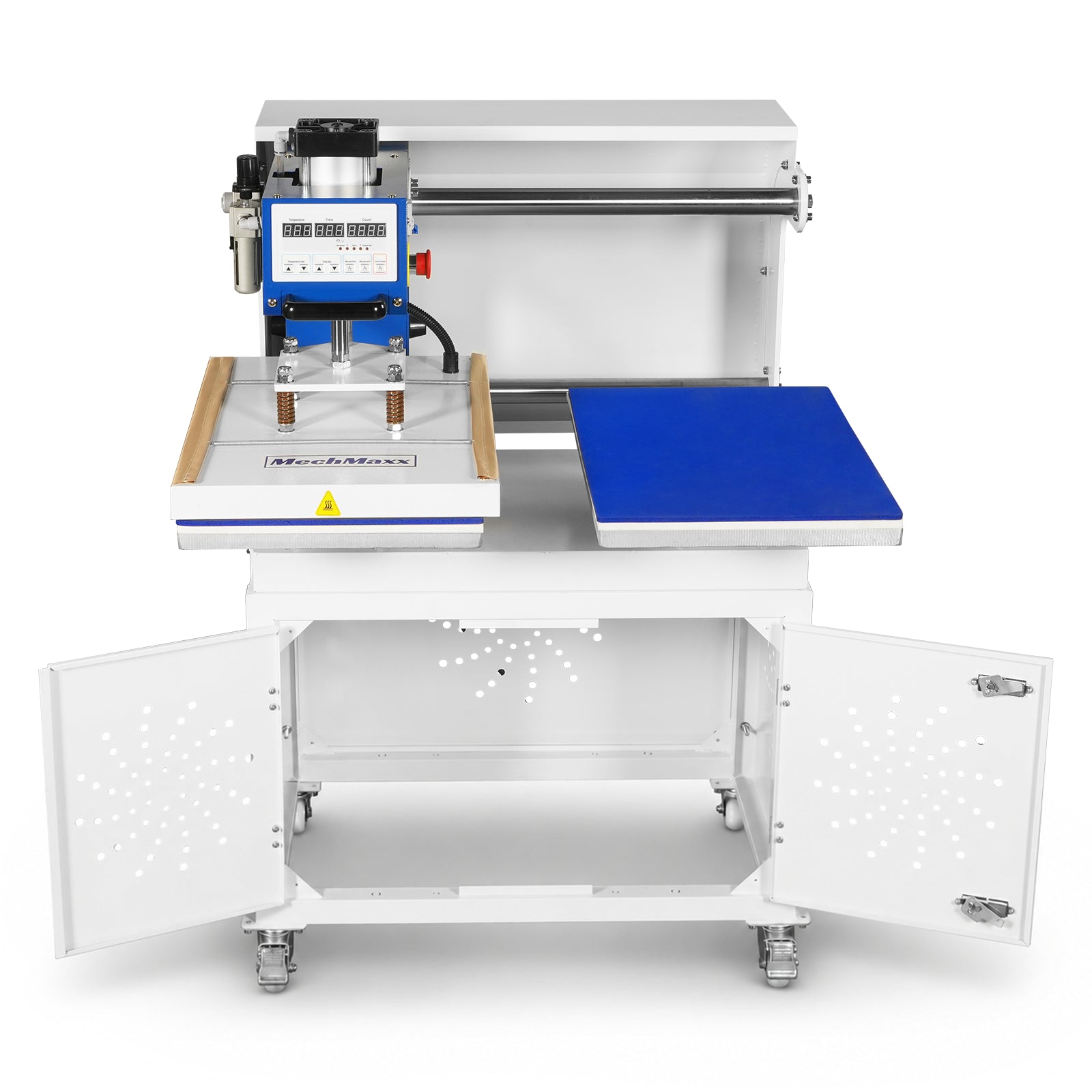 16x24 Inch Commercial Pneumatic Dual Platen Heat Press - Auto Lift Sublimation Transfer Machine with Storage Base Cabinet (110V 1650W)