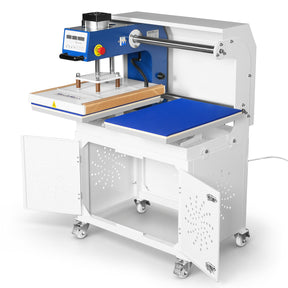 16x24 Inch Commercial Pneumatic Dual Platen Heat Press - Auto Lift Sublimation Transfer Machine with Storage Base Cabinet (110V 1650W)