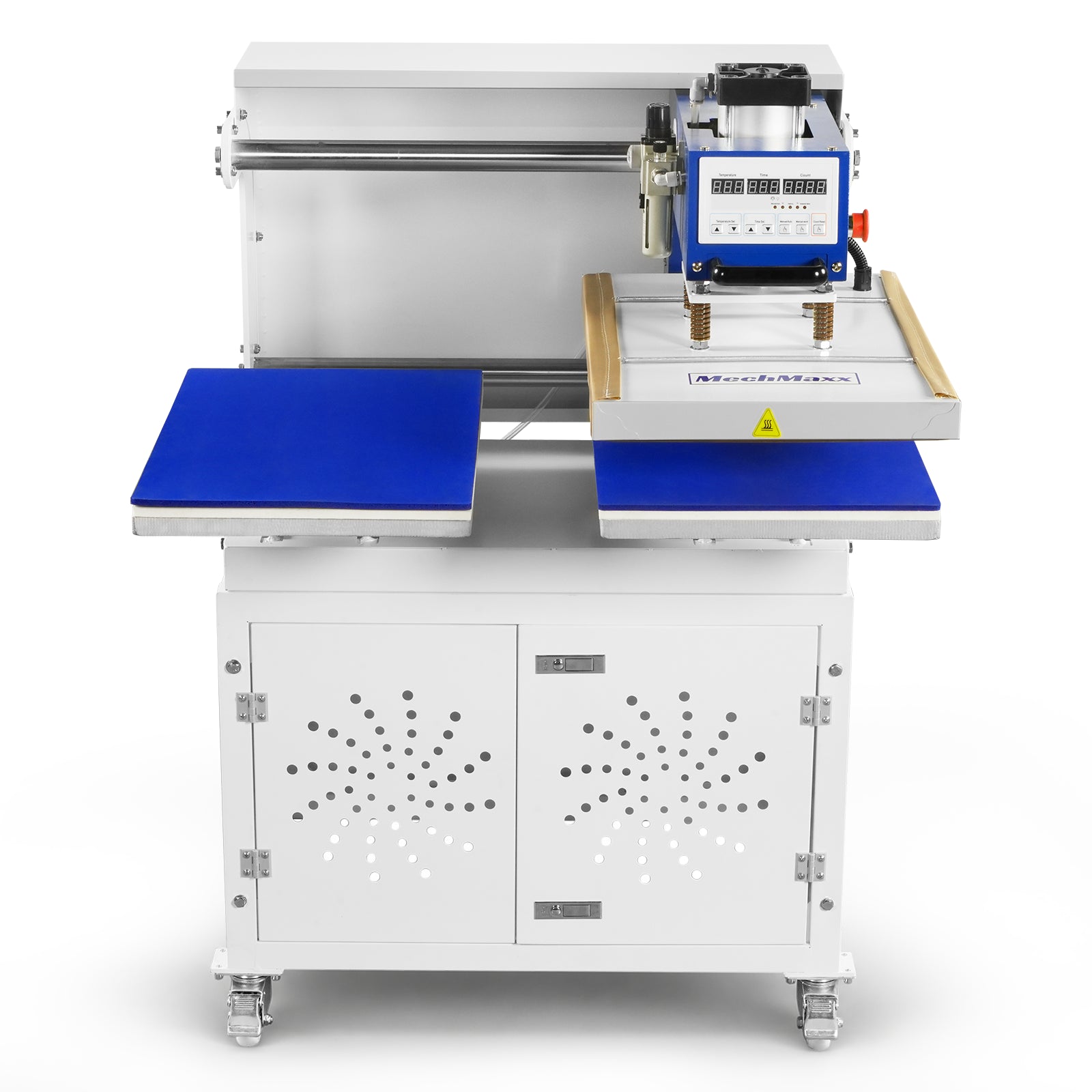 16x24 Inch Commercial Pneumatic Dual Platen Heat Press - Auto Lift Sublimation Transfer Machine with Storage Base Cabinet (110V 1650W)