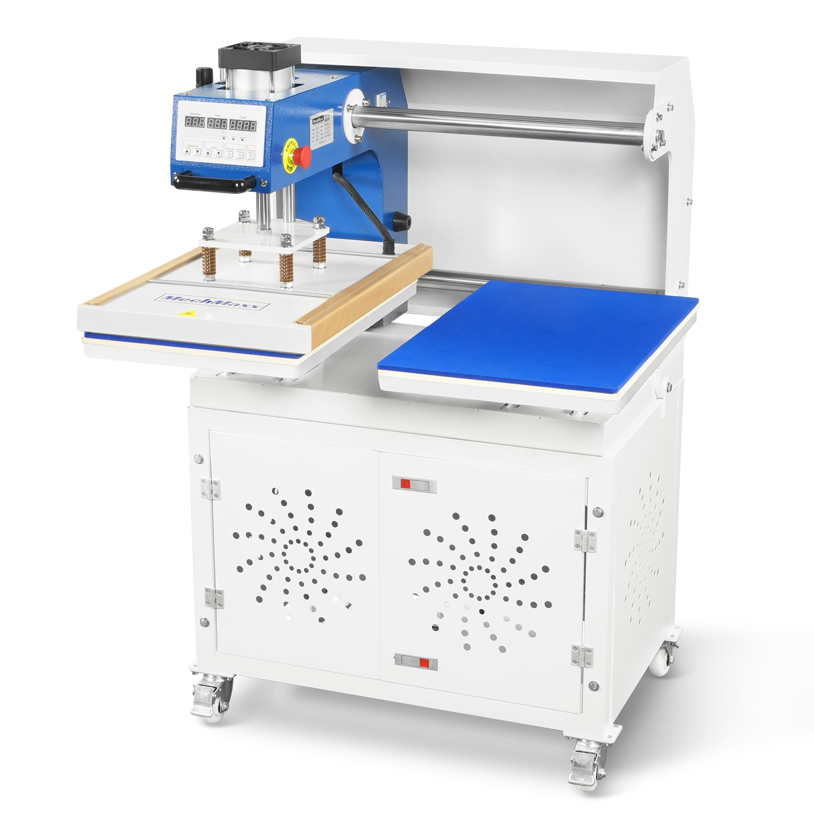 16x24 Inch Commercial Pneumatic Dual Platen Heat Press - Auto Lift Sublimation Transfer Machine with Storage Base Cabinet (110V 1650W)