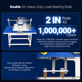 20x24 Inch (50x60cm) Commercial Pneumatic Dual Platen Heat Press Auto Lift Sublimation Transfer Machine with AIRTAC Pneumatic Components (110V 4HP)