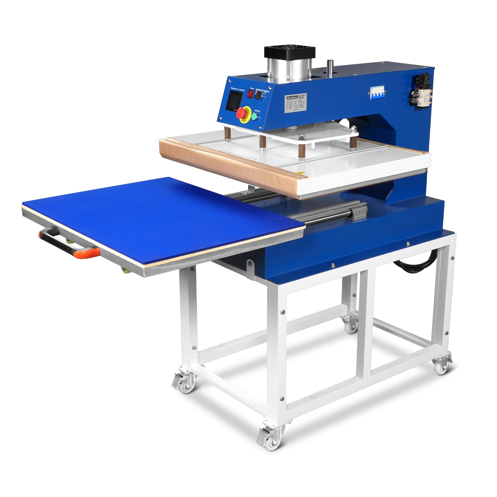 24x32 Inch (60x80cm) Industrial Pneumatic Single Station Heat Press Slide-Out Worktable LCD Touchscreen Sublimation Machine with AIRTAC Pneumatic Components (220V 8HP)