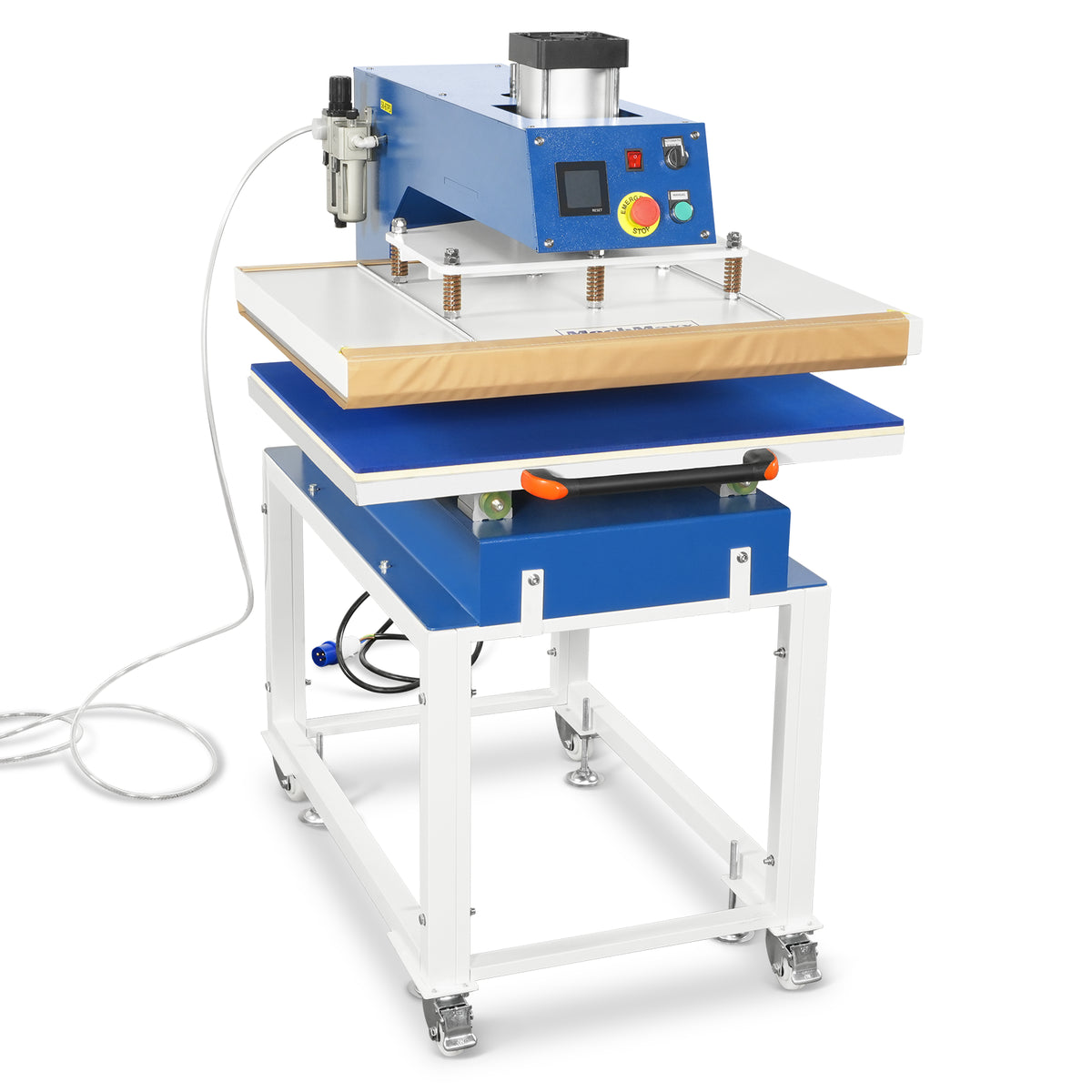 24x32 Inch (60x80cm) Industrial Pneumatic Single Station Heat Press Slide-Out Worktable LCD Touchscreen Sublimation Machine with AIRTAC Pneumatic Components (220V 8HP)