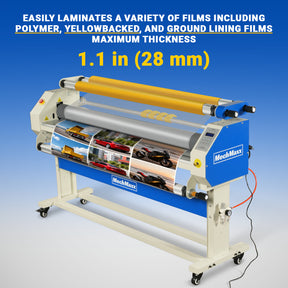 65" Wide Format Full-Auto Cold & Heat Assisted Laminator Machine with 4 Trimmers, Max Speed 40ft/min, 63" Max Width, 1.1" Max Thickness, Infrared Heating, Digital Control for Vinyl Graphics, Inkjet Prints, Posters 1700-B2