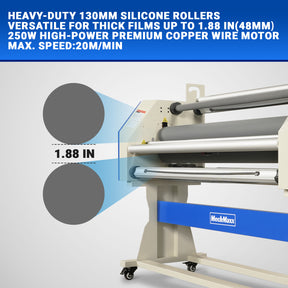 67" Wide Format Full - Auto Cold & Heat Assisted Laminator Machine (Model 1700 - A1) with 4 Trimmers, Max Speed 65.6 ft/min, 63" Max Width, 1.88" Max Thickness, Infrared Heating, Digital Control for Vinyl Graphics, Inkjet Prints, Posters-1700-A1