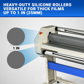 63" Wide Format Laminator Manual Cold Laminating Machine 60" Max Laminating Width,Pneumatic Roller Lift Portable Stand Included, 0.78" Max Thickness for Vinyl Graphics, Inkjet Prints, Posters-1600-C3Pro