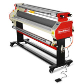 65" Wide Format Full-Auto Cold & Heat Assisted Pneumatic Laminator Machine with 4 Trimmers, Max Speed 40ft/min, 63" Max Width, Infrared Heating, Digital Control Pneumatic Roller Lifting (Requires Air Compressor, Not Included) 1700-B1RED
