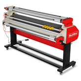 65" Wide Format Full-Auto Cold & Heat Assisted Pneumatic Laminator Machine with 4 Trimmers, Max Speed 40ft/min, 63" Max Width, Infrared Heating, Digital Control Pneumatic Roller Lifting (Requires Air Compressor, Not Included) 1700-B1RED