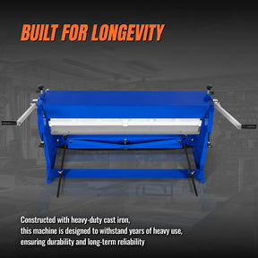 40-inch 3-in-1 Pan and Box Brake – Slip Roll, Shear, Bending Machine for Sheet Metal, 20 Gauge Mild Steel, Adjustable Fingers, Heavy Duty, Metalworking, Fabrication, Rolling, Bending