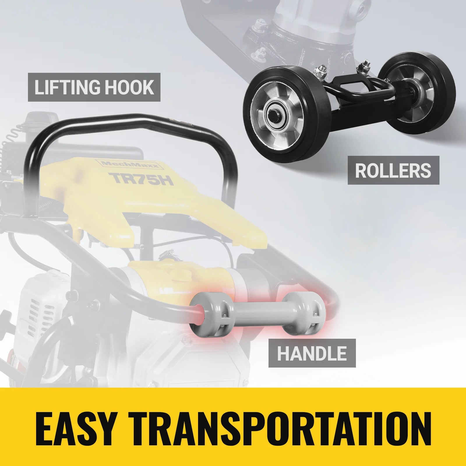 Honda GXR120 Tamping Rammer with Wheel Kit, 3150 lb Impact Force Jumping Jack Tamper Compactor for Soil, Gravel, Backfill and Foundation, TR75H