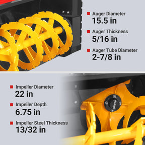 60" 3 Point PTO Snow Blower 22" Impeller Diameter 360° Snow Chute (PTO Shaft Included with Slip Clutch),  18-40 HP,  TSB60