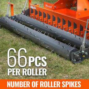 84" Heavy Duty Soil Pulverizer,  Double Spiked Roller,  29 Shanks,  Category 1 and 2,  3 Point Hitch Tractor Attachment,  TSP84D