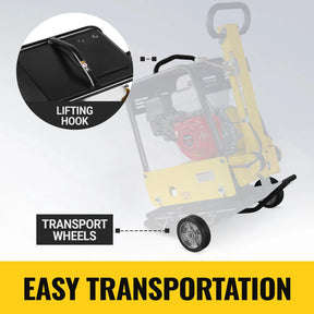 Honda GX270 Reversible Plate Compactor with Wheel Kit and Extension Plates, 6750 lb Centrifugal Force, PC180H
