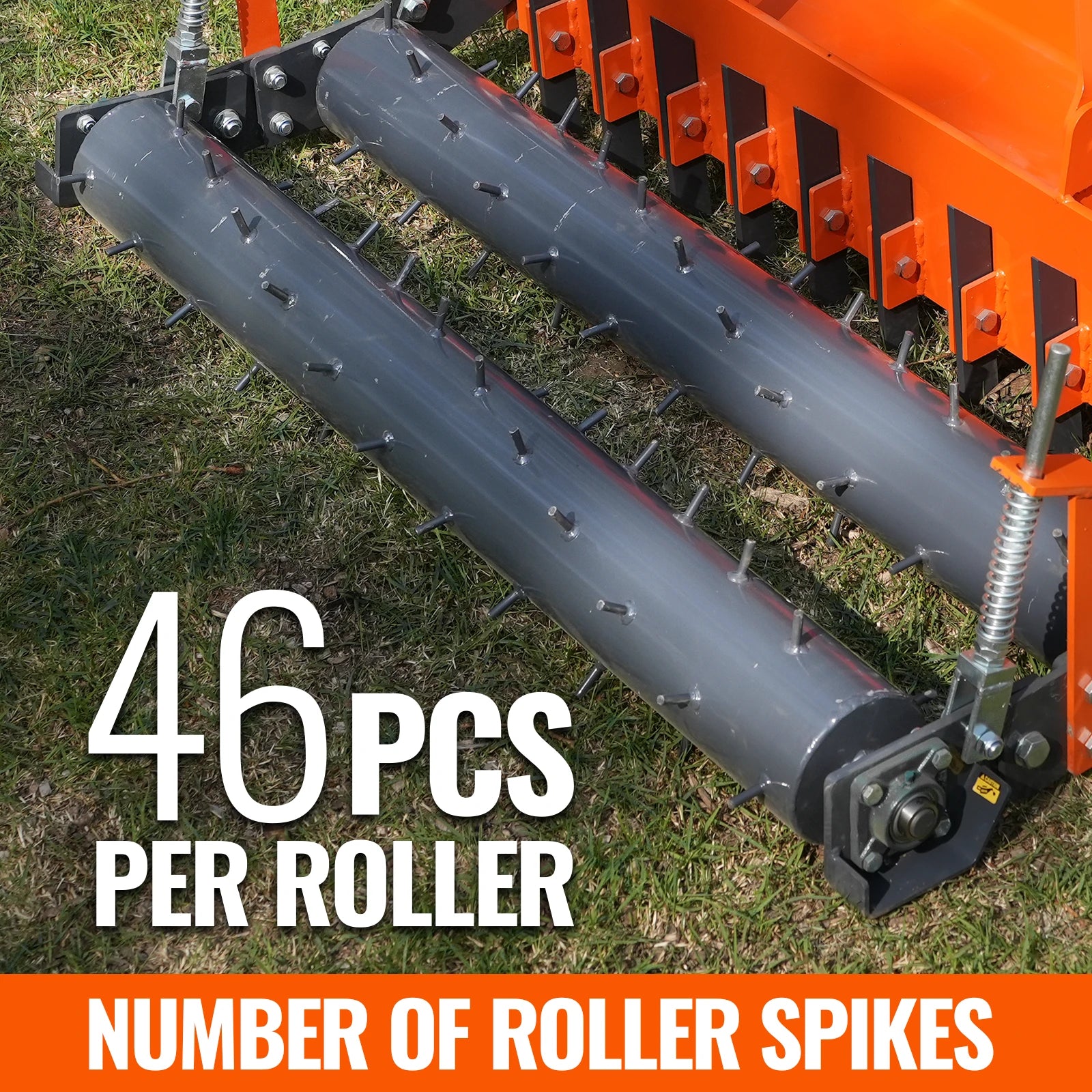 60" Heavy Duty Soil Pulverizer,  Double Spiked Roller,  21 Shanks,  Category 1 and 2,  3 Point Hitch Tractor Attachment,  TSP60D