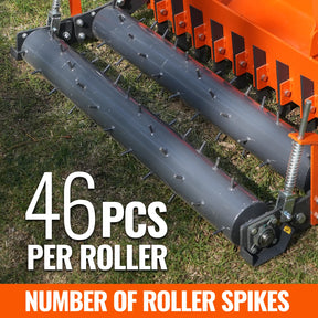 60" Heavy Duty Soil Pulverizer,  Double Spiked Roller,  21 Shanks,  Category 1 and 2,  3 Point Hitch Tractor Attachment,  TSP60D