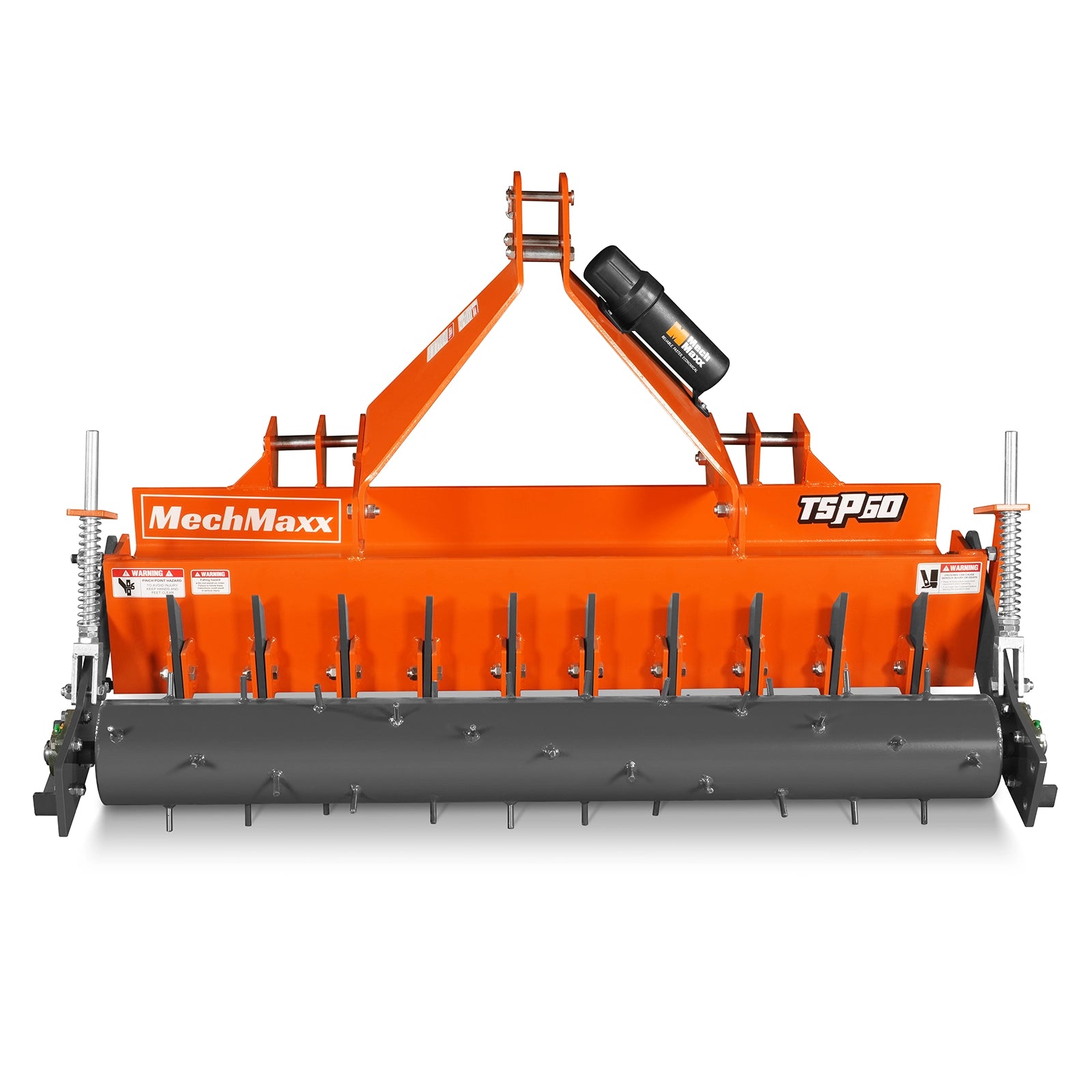 60" Soil Pulverizer, Single Spiked Roller, 21 Shanks, Category 1 and 2, 3 Point Hitch Tractor Attachment, TSP60