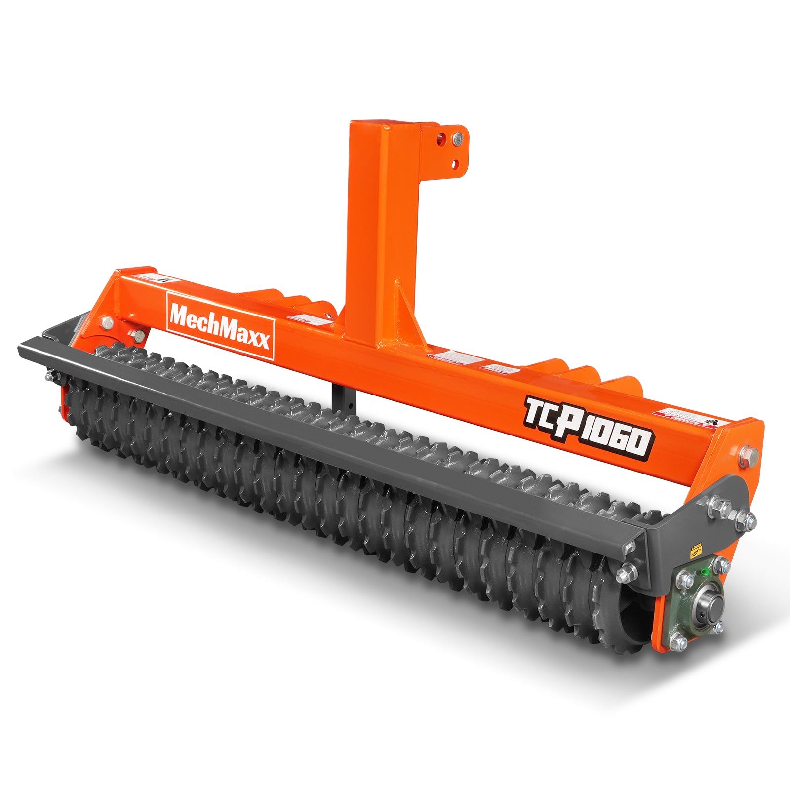 60" Cultipacker with 26 Ductile Iron Wheels, Scraper Bar Included, Category 1 and 2, 3 Point Hitch Tractor Attachment, TCP1060