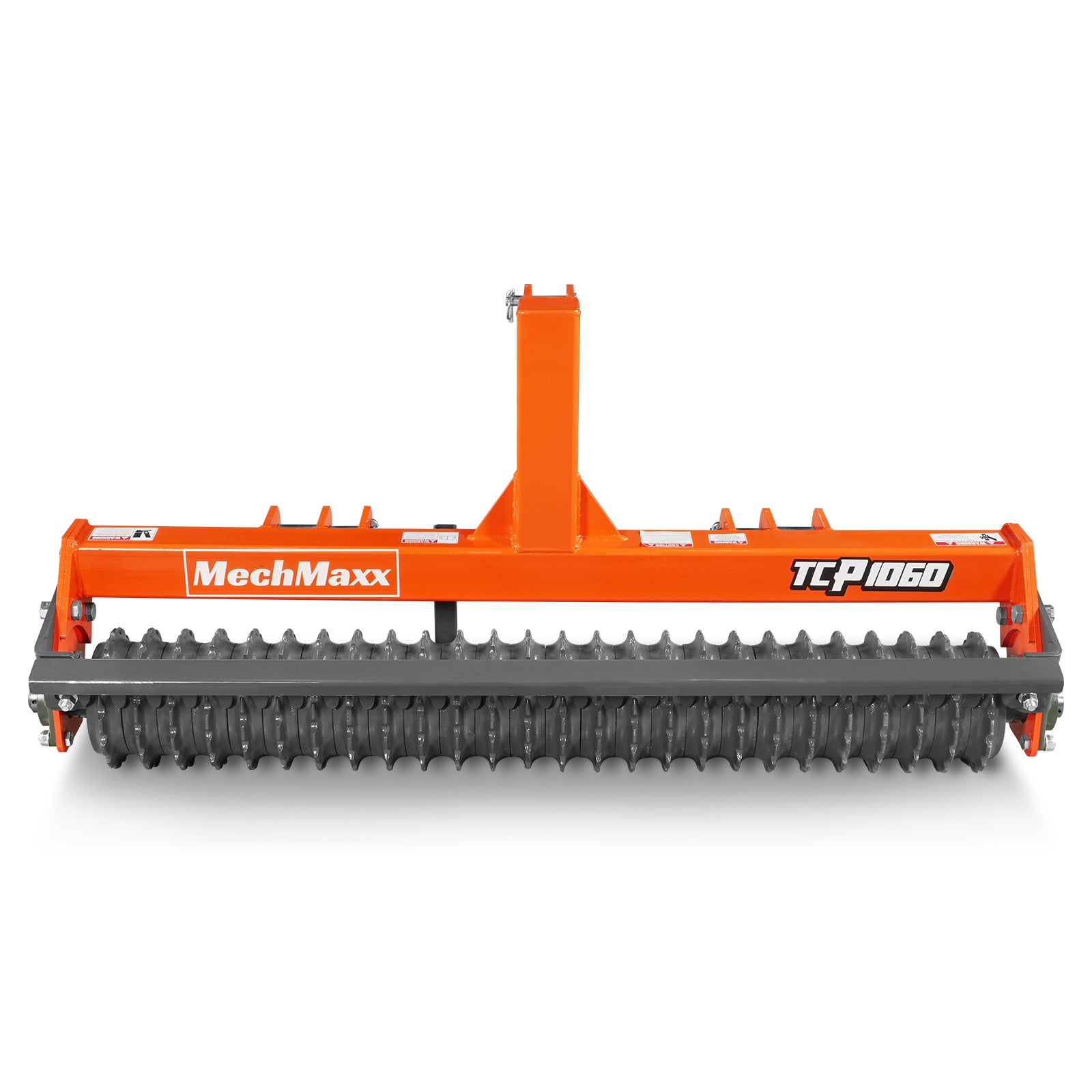 60" Cultipacker with 26 Ductile Iron Wheels, Scraper Bar Included, Category 1 and 2, 3 Point Hitch Tractor Attachment, TCP1060