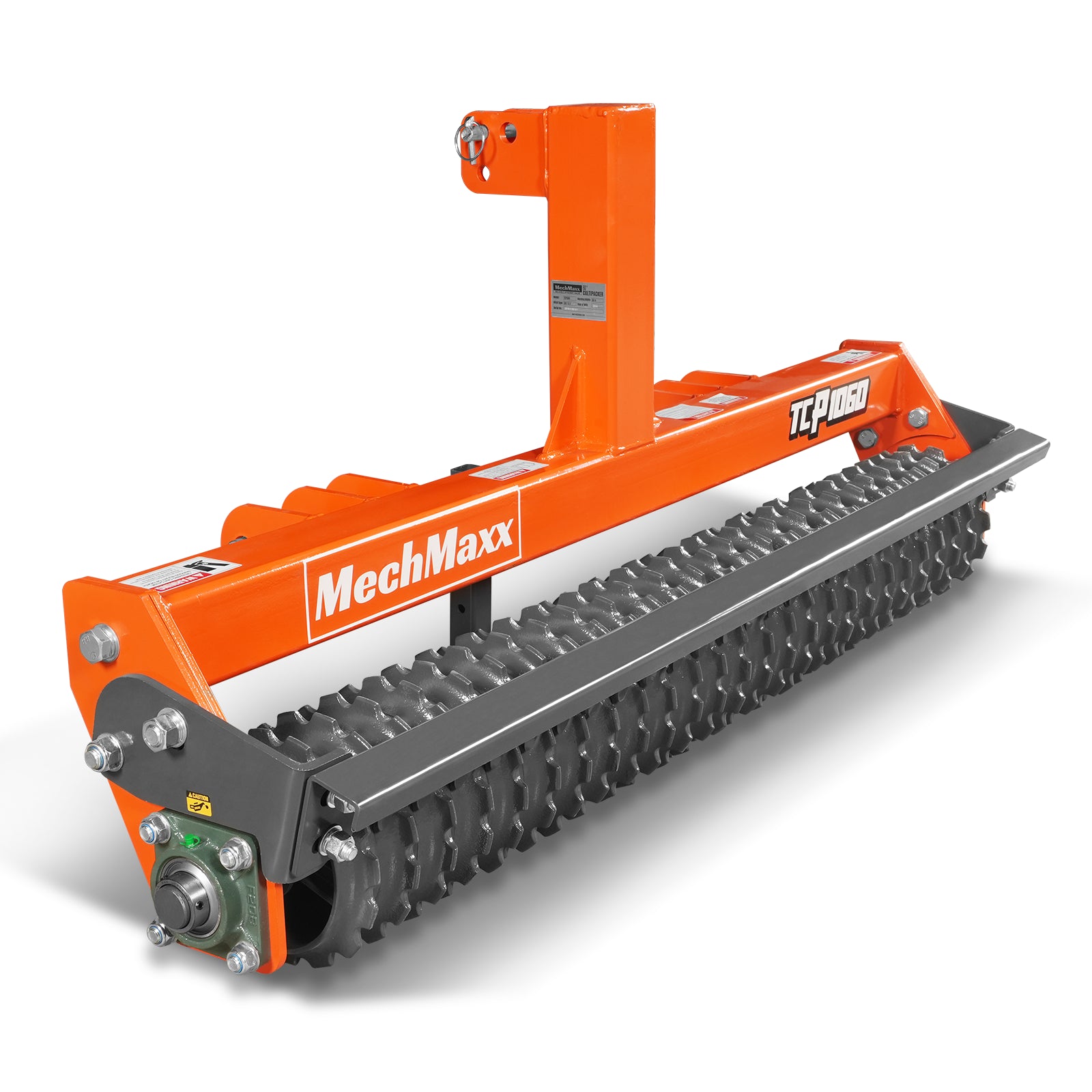 60" Cultipacker with 26 Ductile Iron Wheels, Scraper Bar Included, Category 1 and 2, 3 Point Hitch Tractor Attachment, TCP1060