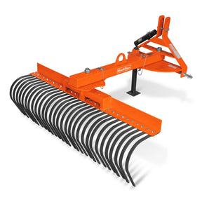 60" Offset Landscape Rake with 30 Tines 3 Point Hitch Tractor Attachment, LRA60