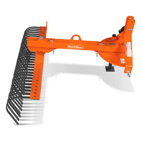 60" Offset Landscape Rake with 30 Tines 3 Point Hitch Tractor Attachment, LRA60