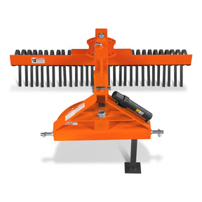 60" Offset Landscape Rake with 30 Tines 3 Point Hitch Tractor Attachment, LRA60