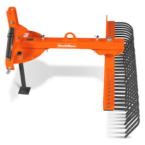 60" Offset Landscape Rake with 30 Tines 3 Point Hitch Tractor Attachment, LRA60