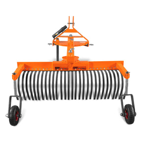 60" Offset Landscape Rake with Bolt-on Wheels & 30 Tines 3 Point Hitch Tractor Attachment, LRA60W