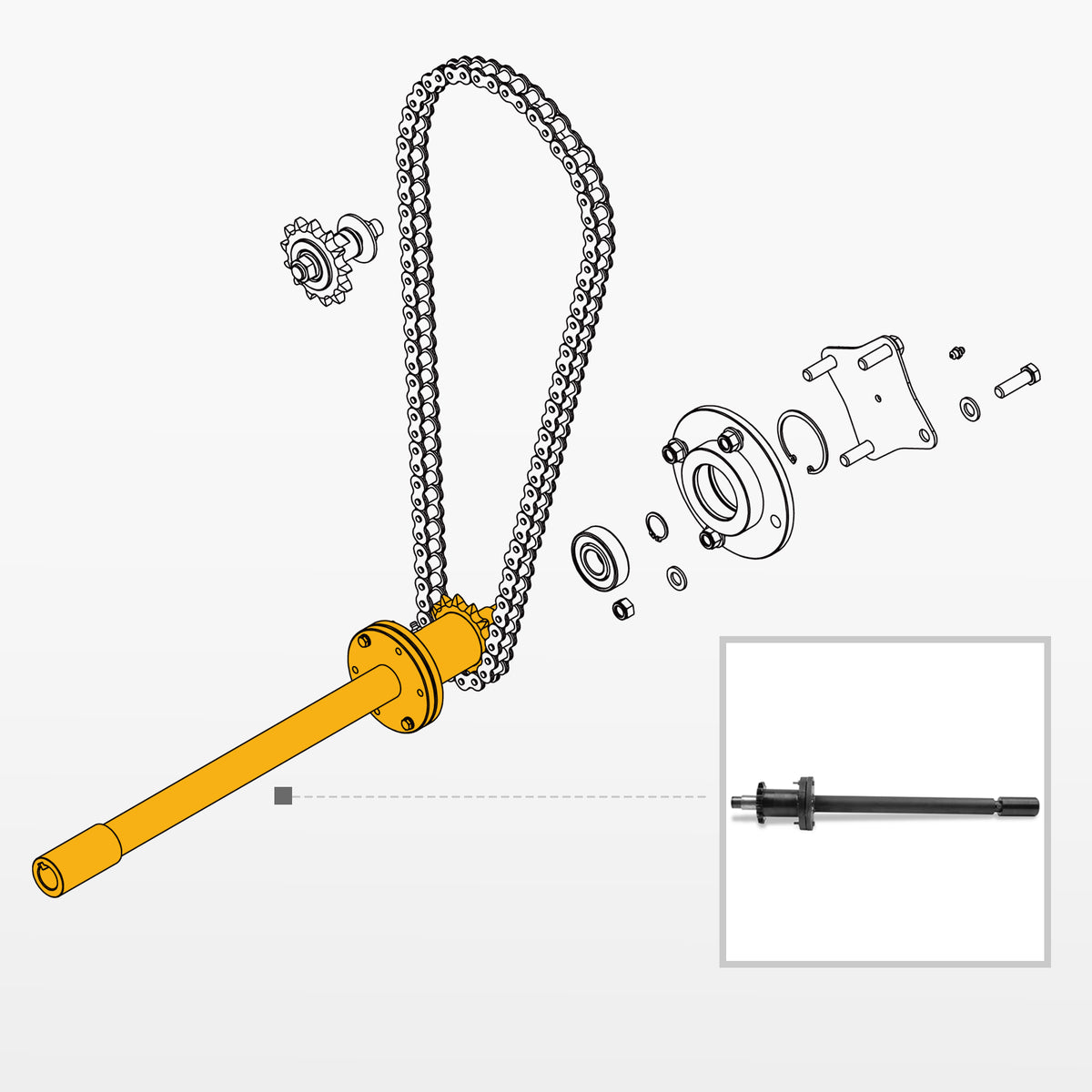 60" Snow Blower Transmission Shaft Kit (for SKU: 201015, 201015T)