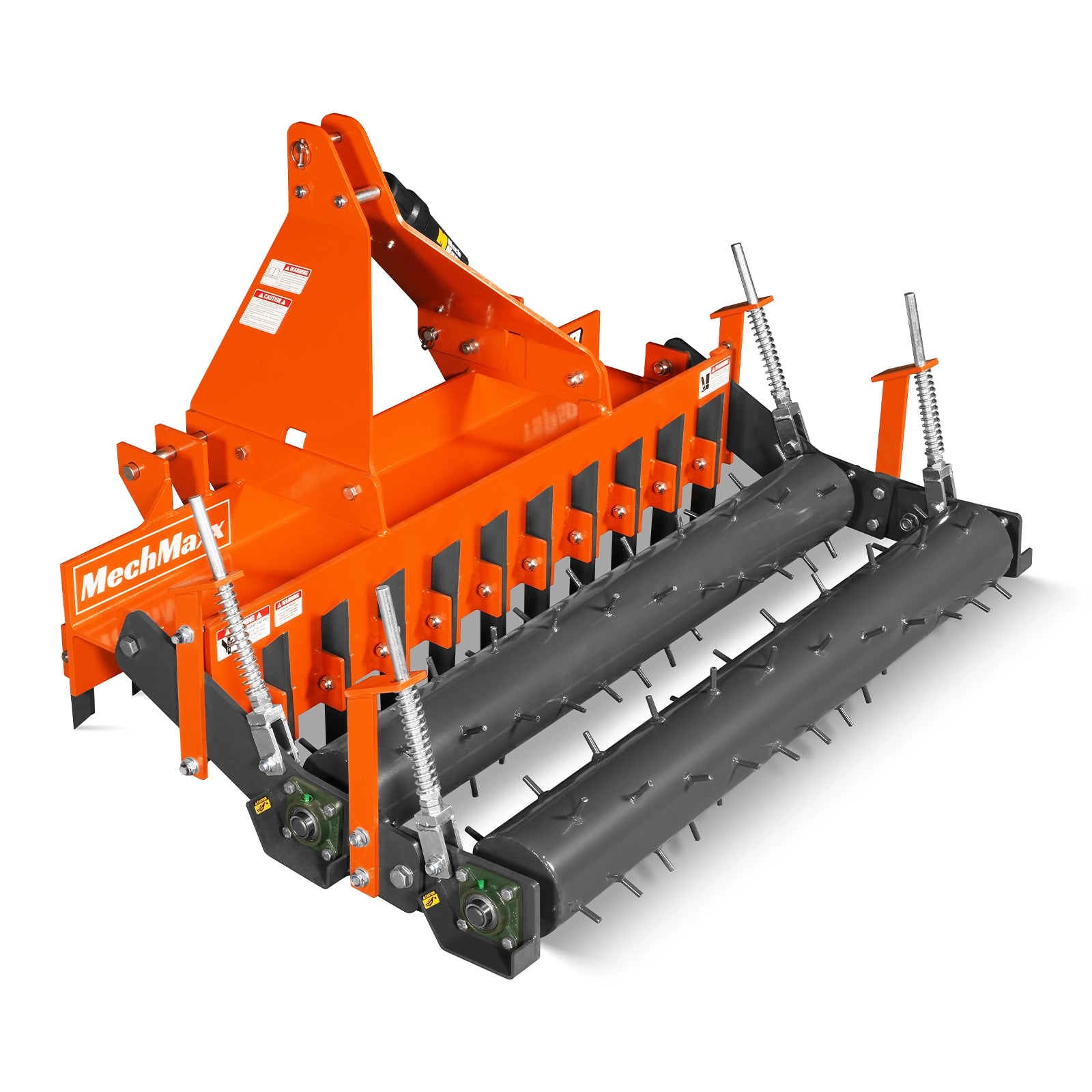 60" Soil Pulverizer, Double Spiked Roller, 21 Shanks, Category 1 and 2, 3 Point Hitch Tractor Attachment, TSP60D