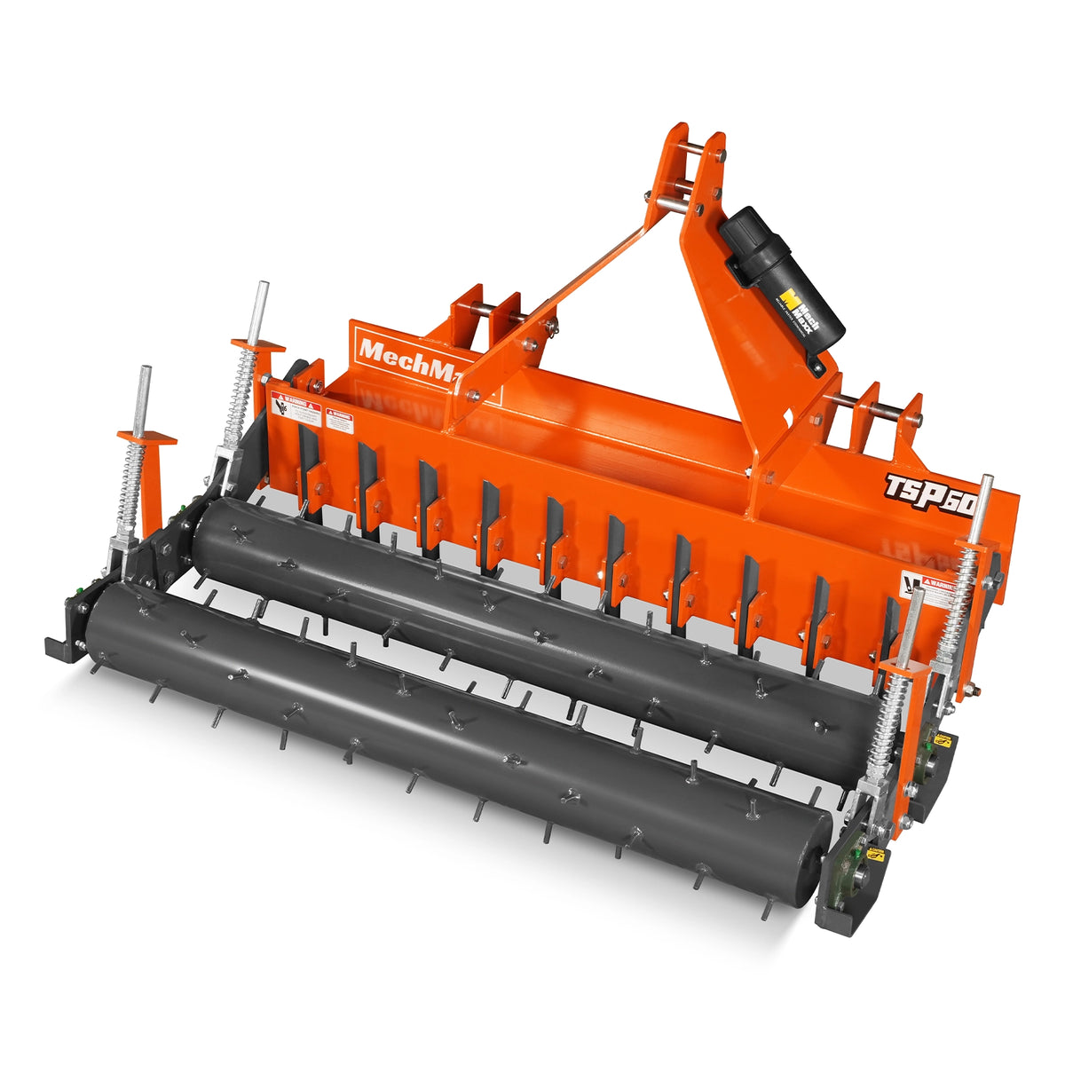 60" Soil Pulverizer, Double Spiked Roller, 21 Shanks, Category 1 and 2, 3 Point Hitch Tractor Attachment, TSP60D