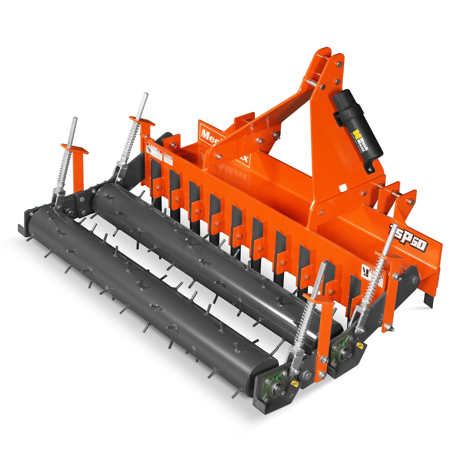 60" Soil Pulverizer, Double Spiked Roller, 21 Shanks, Category 1 and 2, 3 Point Hitch Tractor Attachment, TSP60D