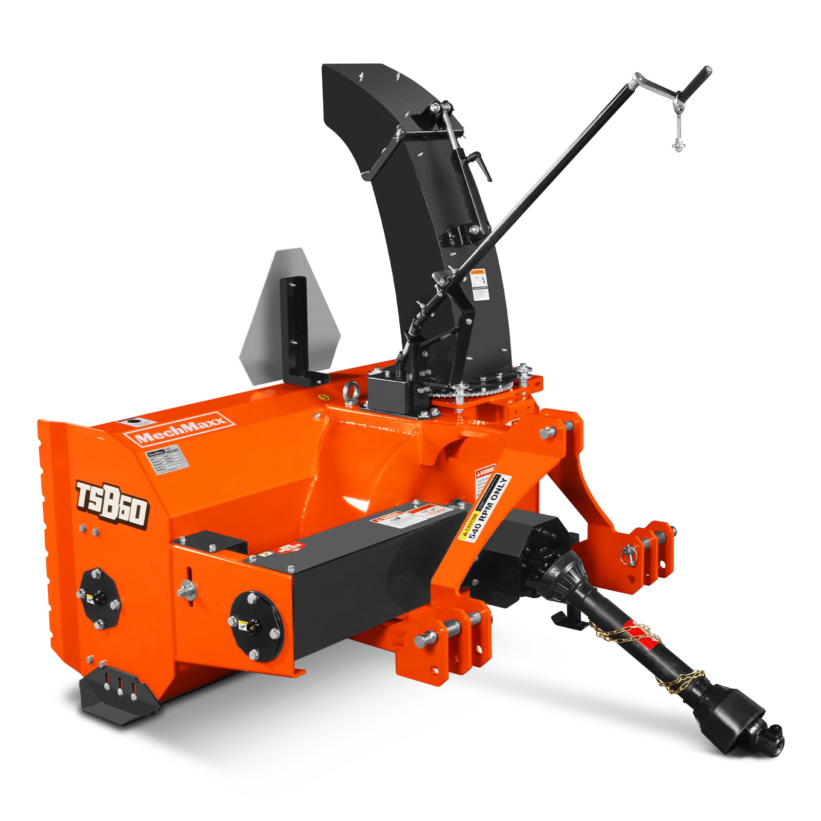 60" 3 Point PTO Snow Blower 22" Impeller Diameter 360° Snow Chute (PTO Shaft Included with Slip Clutch),  18-40 HP,  TSB60T