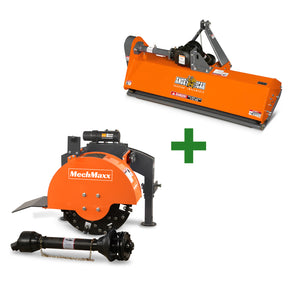 3-Point PTO Stump Grinder & 60'' PTO Flail Mower Combo,SG24 & NAM60