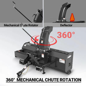 84" 3 Point PTO Snow Blower 24" Impeller Diameter 360° Snow Chute (PTO Shaft Included with Slip Clutch), 30-65 HP, TSB84