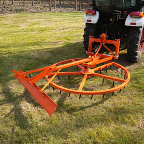 72" Arena Spin Harrow Groomer with 35 Tines and Rake Cat.1 3 Point Hitch Grooming Attachment, AHG72R