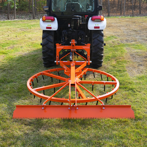 72" Arena Spin Harrow Groomer with 35 Tines and Rake Cat.1 3 Point Hitch Grooming Attachment, AHG72R
