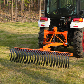 72" Landscape Rake with 36 Tines 3 Point Hitch Tractor Attachment, LR72