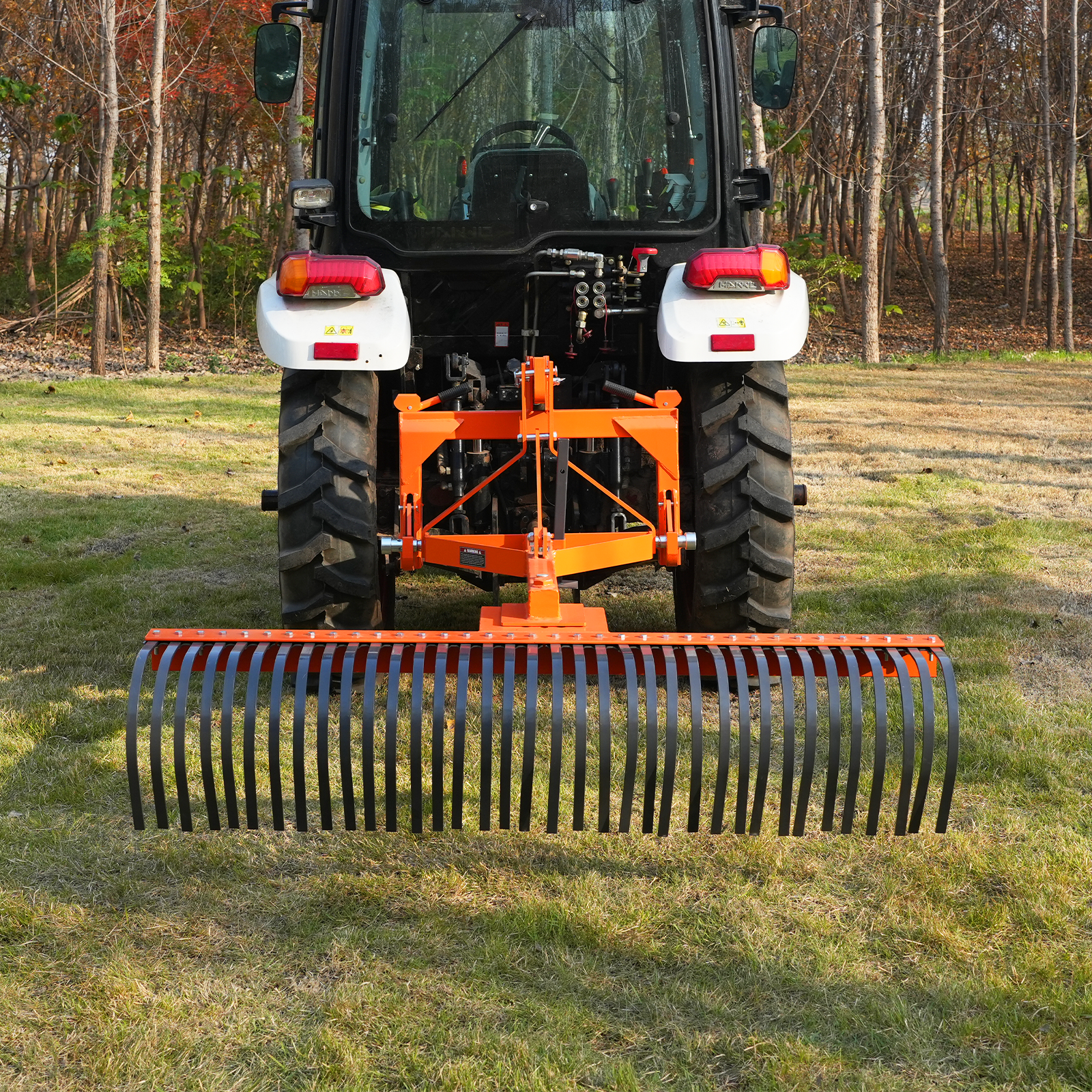 72" Landscape Rake with 36 Tines 3 Point Hitch Tractor Attachment, LR72